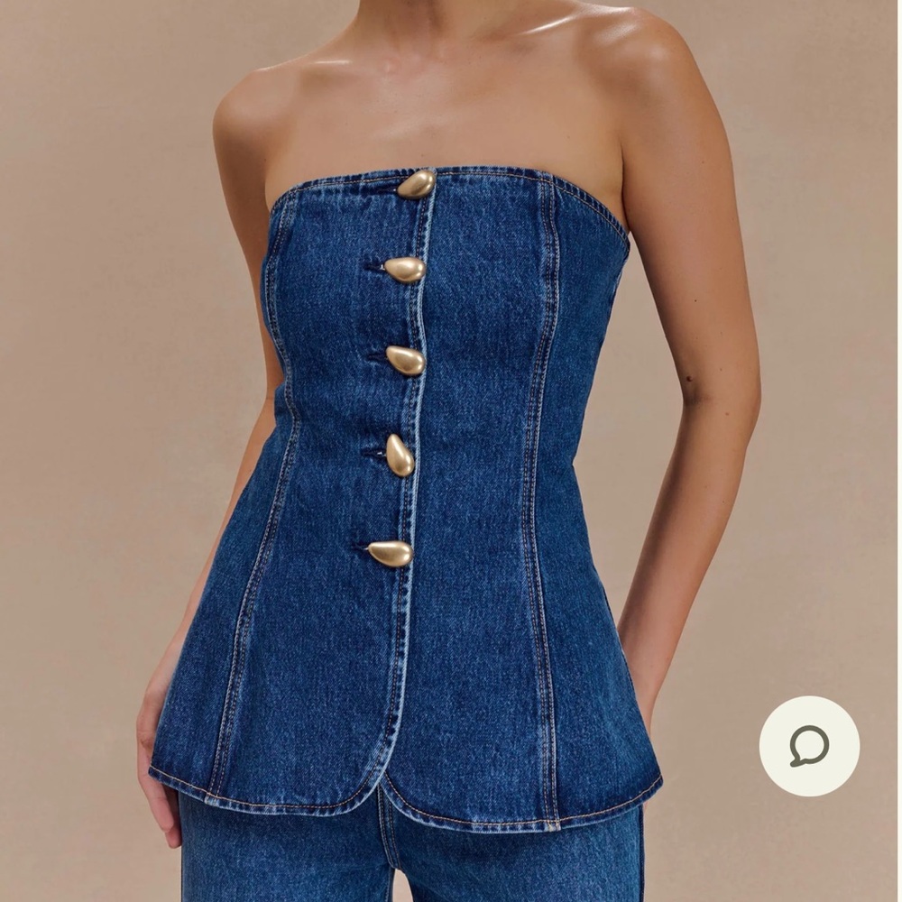 MESHKI Lennox Denim Tube Top